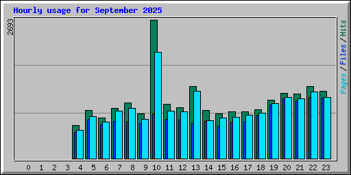 Hourly usage for September 2025